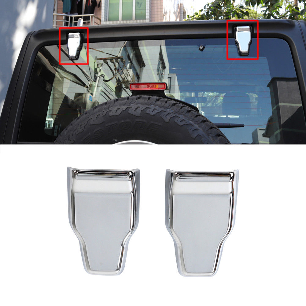 Chrome Rear Upper Window Hinge Covers 18-up Wrangler-Gladiator - Click Image to Close